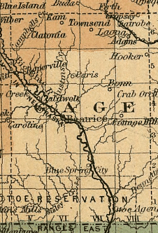 NEGenWeb 1876 Railroad Map of Gage County