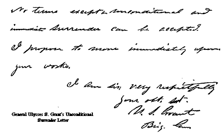 Grant's Surrender Letter